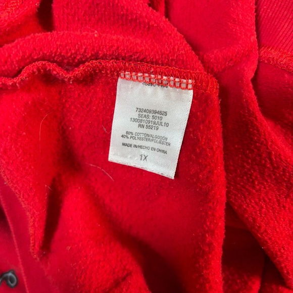 VTG Red Y2k Graphic full Zip Hoodie Crown Royalty Sweater 90s HTF Sz 1x - Picture 6 of 10